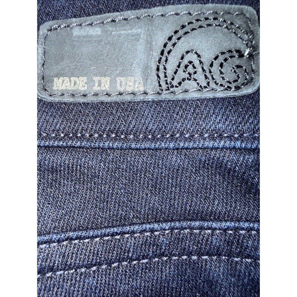 AG Adriano Goldschmied The Mia Cropped Pin Tuck Flare Jeans Navy Made USA 26 - Picture 7 of 15